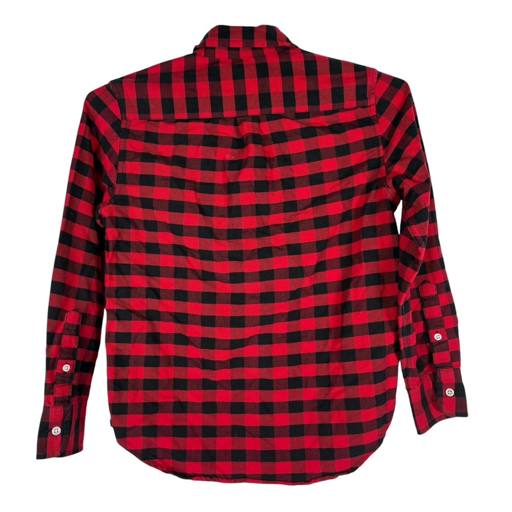 Crewcuts Kids 10 Long Sleeve Button Down Classic Red Black Checkered Shirt Youth - Picture 6 of 6